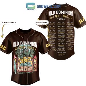 Old Dominion no Bad Vibes Tour Personalized Baseball Jersey