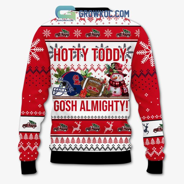 Ole Miss Rebels Hotty Toddy Gosh Almighty Snowman University of Mississippi Christmas Ugly Sweater