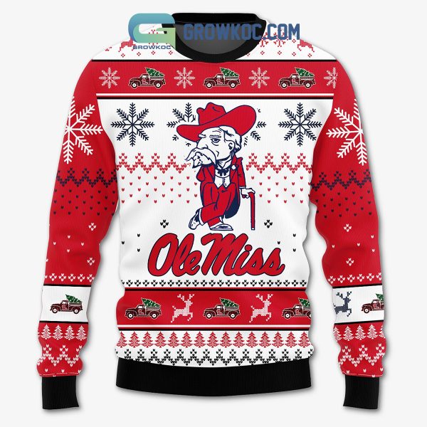 Ole Miss Rebels Hotty Toddy Gosh Almighty Snowman University of Mississippi Christmas Ugly Sweater