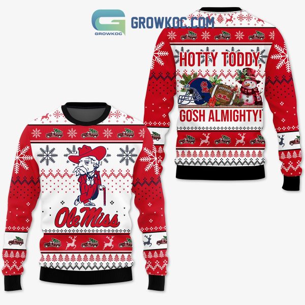 Ole Miss Rebels Hotty Toddy Gosh Almighty Snowman University of Mississippi Christmas Ugly Sweater