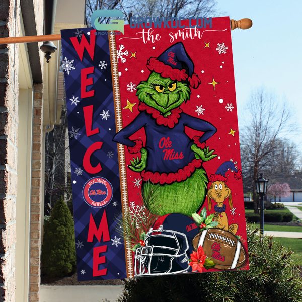 Ole Miss Rebels NCAA Grinch Football Welcome Christmas House Garden Flag