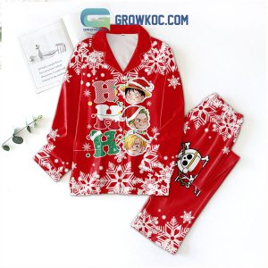 One Piece Snow Christmas Ho Ho Ho Pajamas Set