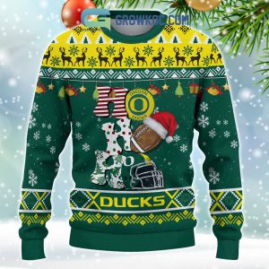 Oregon Ducks NCAA Ho Ho Ho Snow Christmas Personalized Ugly Sweater