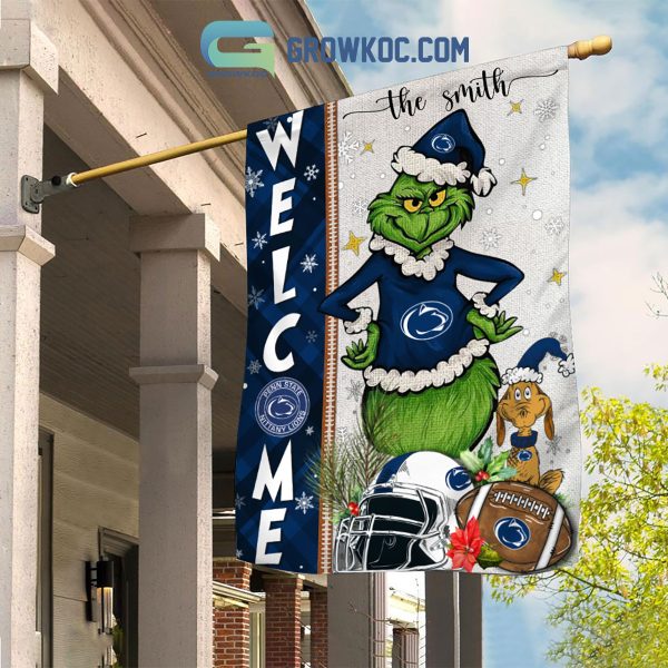 Penn State Nittany Lions NCAA Grinch Football Welcome Christmas House Garden Flag