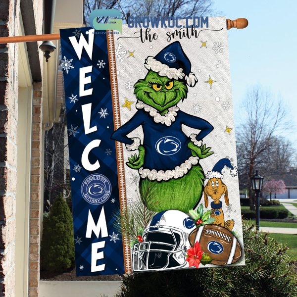 Penn State Nittany Lions NCAA Grinch Football Welcome Christmas House Garden Flag