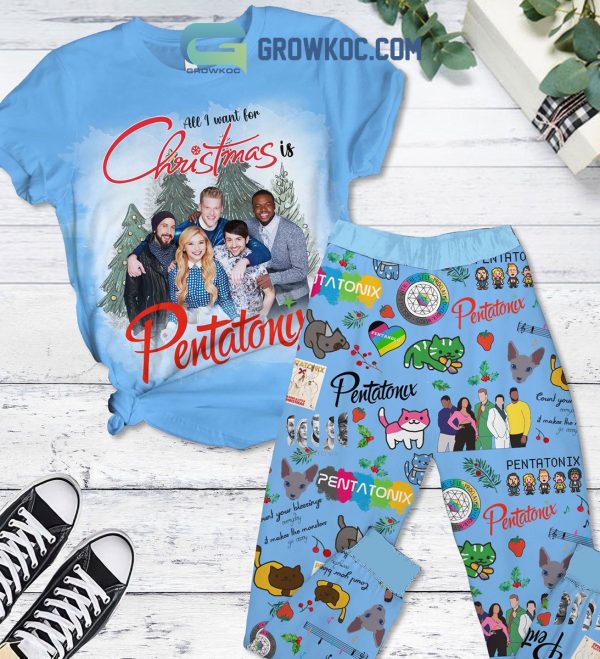 Pentatonix All I Want For Christmas Is Pentatonix Count Your Blessing Everyday It Makes The Monsters Go Away Winter Holiday Fleece Pajama Sets