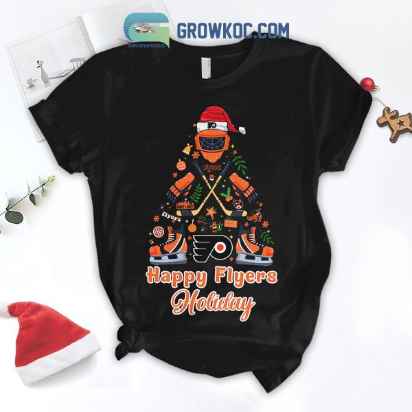 Philadelphia Flyers Ice Hockey NHL Philly Hart Grit Happy Flyers Holidays Christmas Fleece Pajamas Set