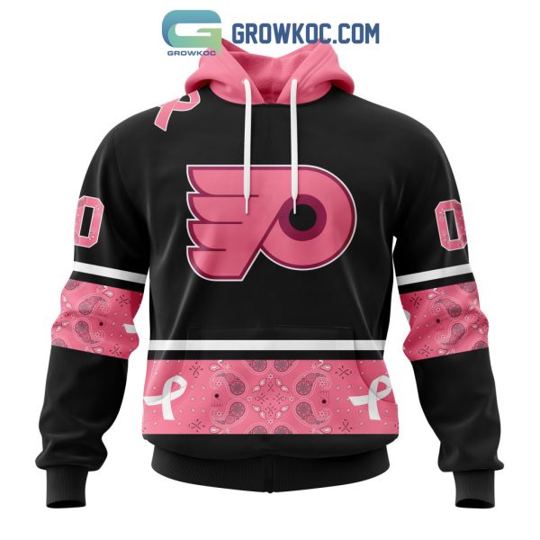 Philadelphia Flyers NHL Special Style Paisley In October We Wear Pink Breast Cancer Personalized Hoodie T Shirt