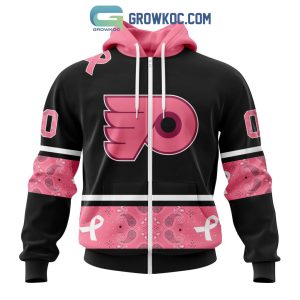 Philadelphia Flyers NHL Special Style Paisley In October We Wear Pink Breast Cancer Personalized Hoodie T Shirt