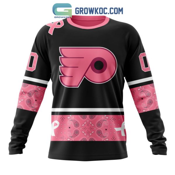 Philadelphia Flyers NHL Special Style Paisley In October We Wear Pink Breast Cancer Personalized Hoodie T Shirt