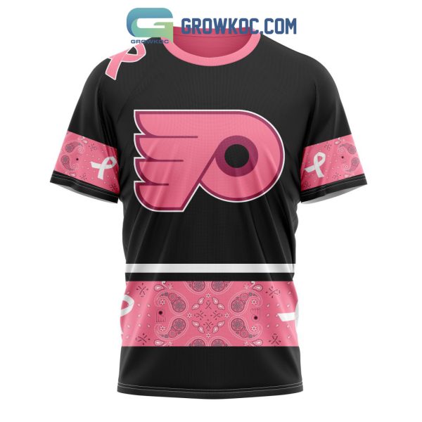 Philadelphia Flyers NHL Special Style Paisley In October We Wear Pink Breast Cancer Personalized Hoodie T Shirt