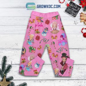 Pink Summer Carnival Tour Christmas Fleece Pajamas Set