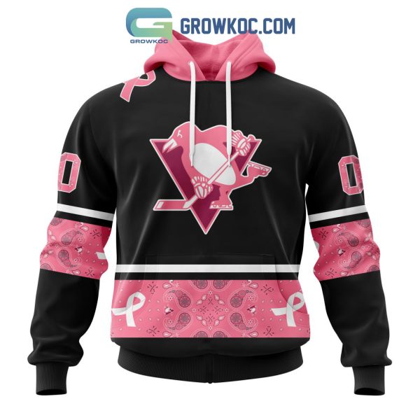 Pittsburgh Penguins NHL Special Style Paisley In October We Wear Pink Breast Cancer Personalized Hoodie T Shirt