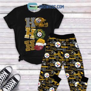 Pittsburgh Steelers Blitzburgh Ho Ho Ho NFL Team Christmas Holidays Fleece Pajamas Set