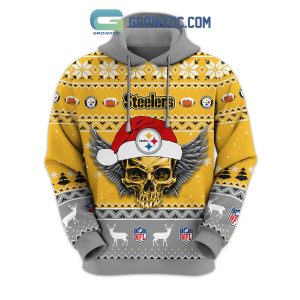 Pittsburgh Steelers Christmas NFL Snowflakes Reindeers Skulls Custom Name Custom Number Hoodie Shirts