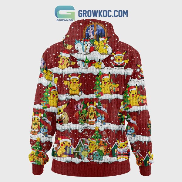 Pokemon Pikachu Charmander Squirrel Bulbasaur Christmas Hoodie Sweater