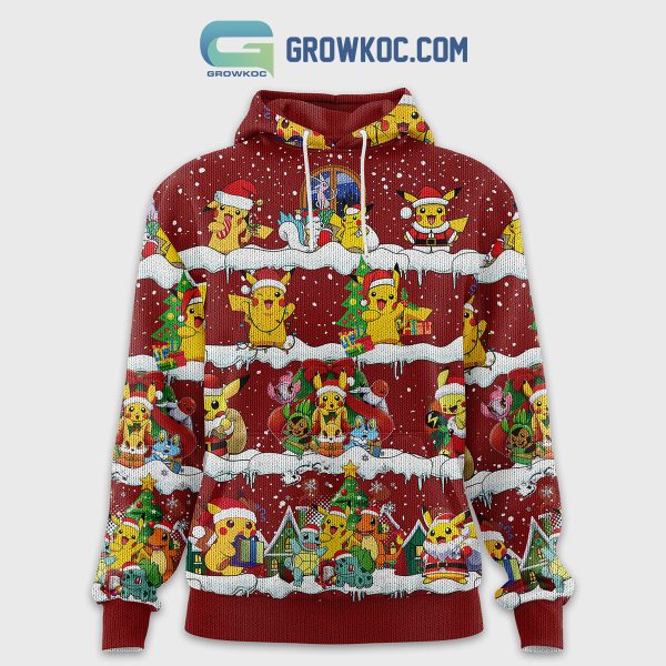 Pokemon Pikachu Charmander Squirrel Bulbasaur Christmas Hoodie Sweater