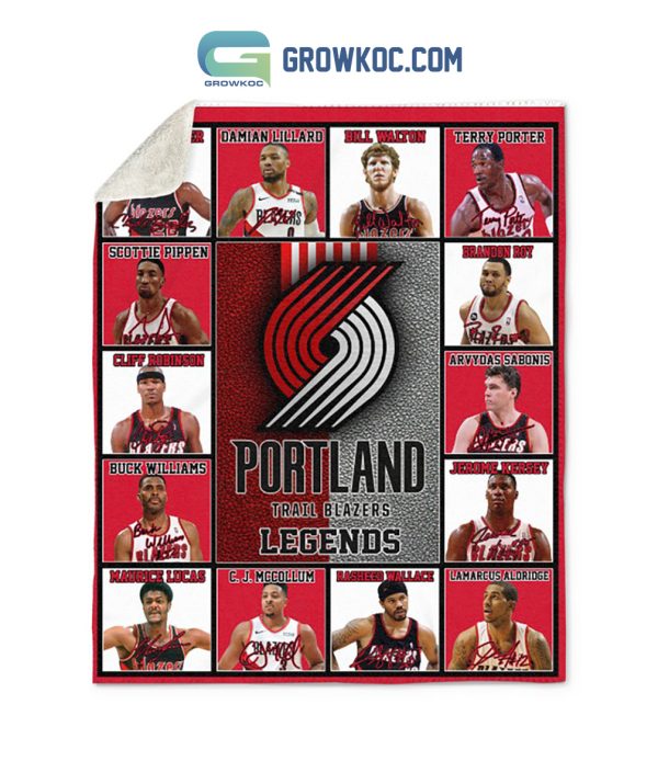 Portland Trail Blazers Legends NBA Team Fleece Blanket Quilt