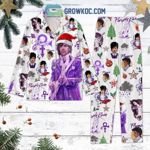 Prince Being A Fam Purple Rain Christmas Custom Number Fleece Pajamas Set