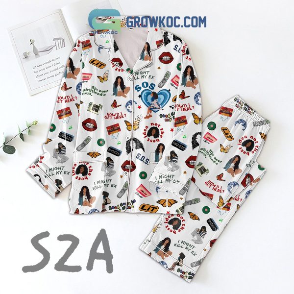 SZA Kill Bill I Might Kill My Ex Not The Best Idea SOS Snooze Holidays Silk Pajamas Set