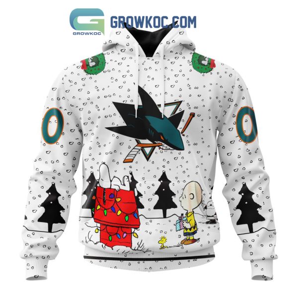 San Jose Sharks NHL Mix Snoopy Peanuts Christmas Personalized Hoodie T Shirt