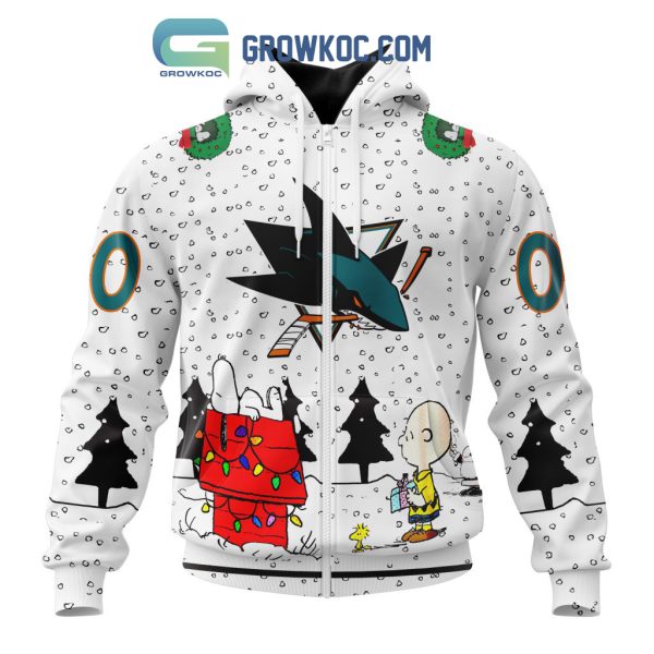 San Jose Sharks NHL Mix Snoopy Peanuts Christmas Personalized Hoodie T Shirt