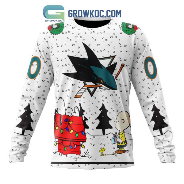 San Jose Sharks NHL Mix Snoopy Peanuts Christmas Personalized Hoodie T Shirt