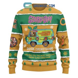 Scooby Doo Deck Everything Whishing You The Most Awesome Merry Super The Mystery Machine Christmas Custom Name Number Ugly Sweaters