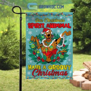 Scooby Doo Our Christmas Spirit Animal Have A Groovy Christmas House Flag Canvas