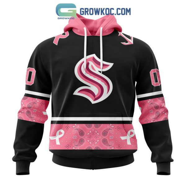 Seattle Kraken NHL Special Style Paisley In October We Wear Pink Breast Cancer Personalized Hoodie T Shirt