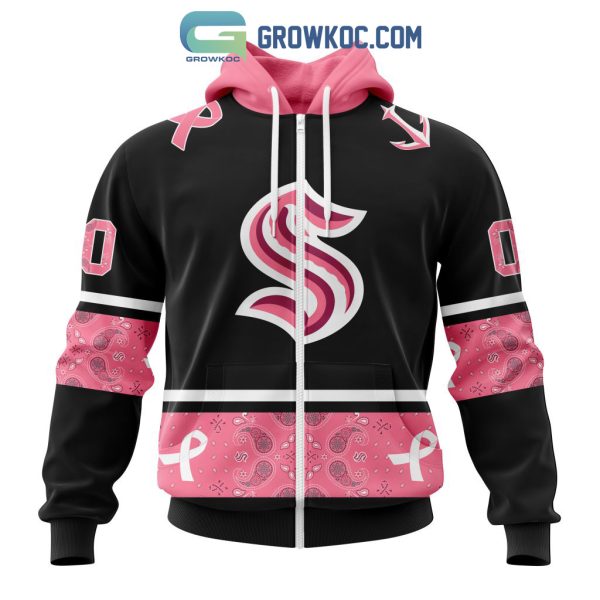 Seattle Kraken NHL Special Style Paisley In October We Wear Pink Breast Cancer Personalized Hoodie T Shirt