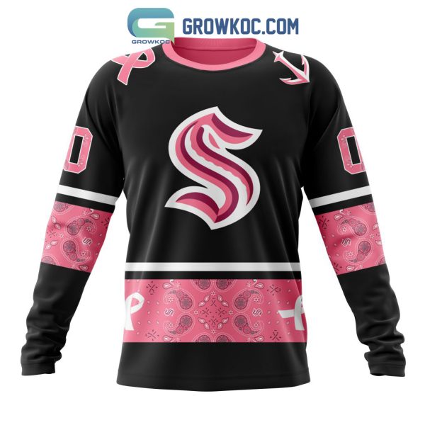 Seattle Kraken NHL Special Style Paisley In October We Wear Pink Breast Cancer Personalized Hoodie T Shirt