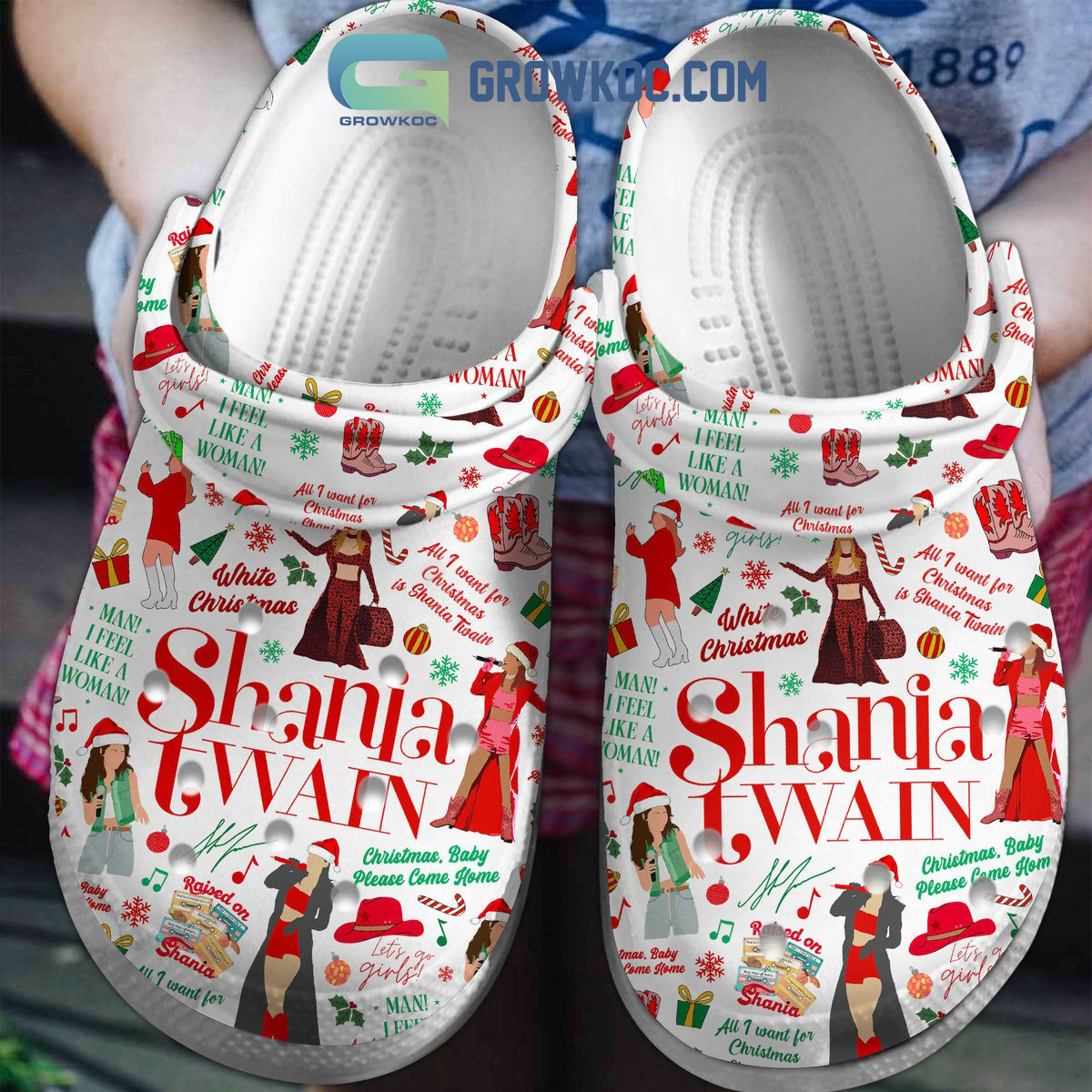 Shania Twain White Christmas I Feel Like A Woman Clogs Crocs