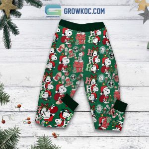 Snoopy Charlie Brown Starbucks Mery Christmas Fleece Pajamas Set