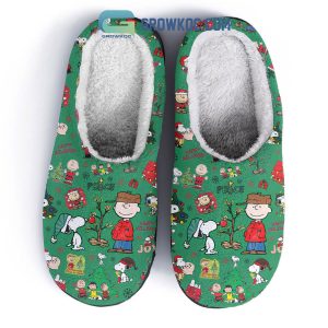Snoopy Peanuts Christmas Time Is Here House Slippers