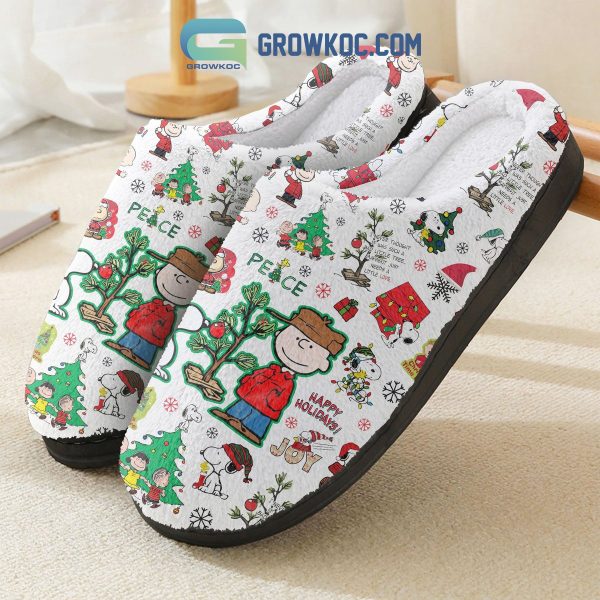 Snoopy Peanuts Happy Holidays House Slippers