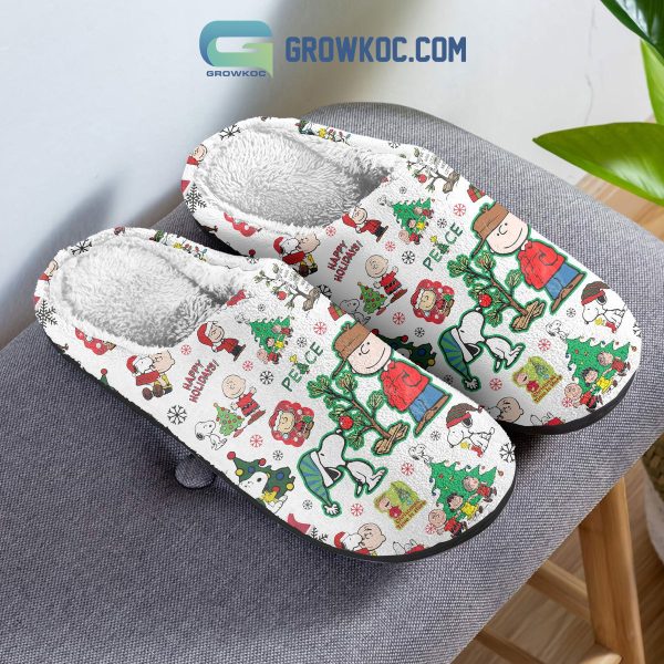 Snoopy Peanuts Happy Holidays House Slippers