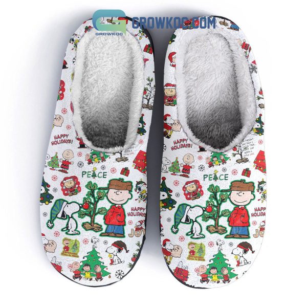 Snoopy Peanuts Happy Holidays House Slippers