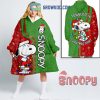 Snoopy Joy Be Festive Merry And Bright Christmas Snowflake Oodie Hoodie Blanket