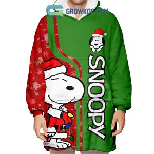 Snoopy Tangled In Christmas Spirit Pocket Christmas Costume Oodie Hoodie Blanket