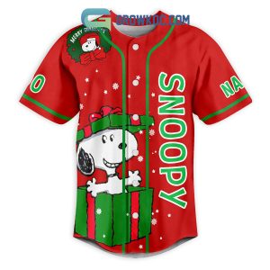 Snoopy Tis The Season To Be Merry Personalized Baseball Jersey