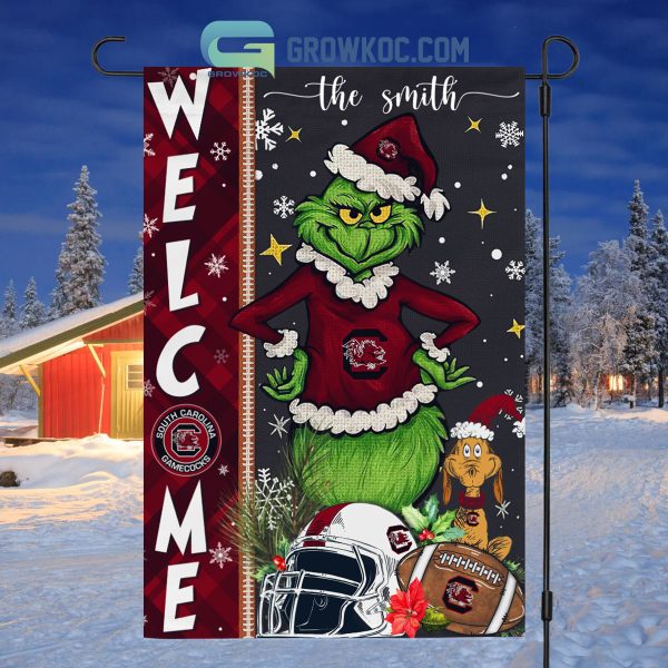 South Carolina Gamecocks NCAA Grinch Football Welcome Christmas House Garden Flag