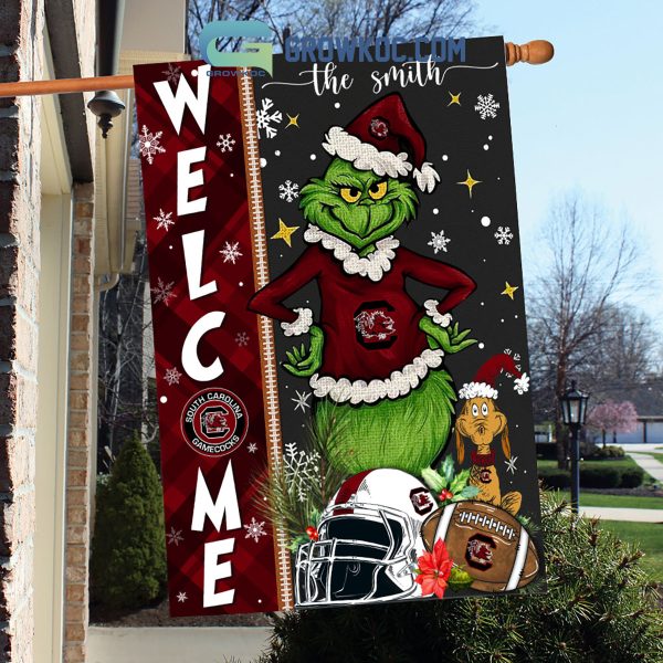 South Carolina Gamecocks NCAA Grinch Football Welcome Christmas House Garden Flag