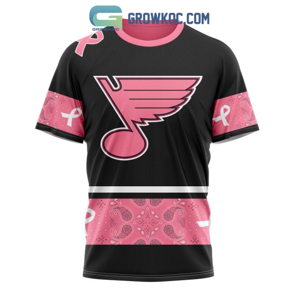 St. Louis Blues NHL Special Style Paisley In October We Wear Pink Breast Cancer Personalized Hoodie T Shirt