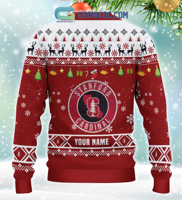 Stanford Cardinal NCAA Ho Ho Ho Snow Christmas Personalized Ugly Sweater
