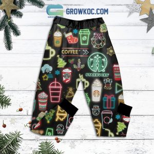 Starbucks Coffee Capuchino Christmas Fleece Pajamas Set
