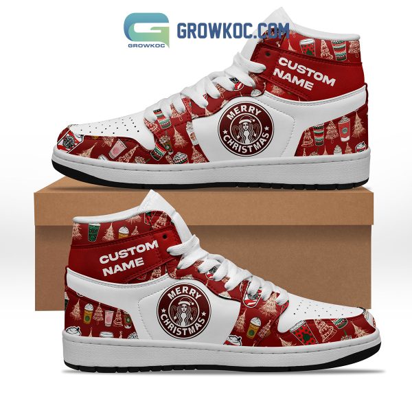 Starbucks Merry Christmas Personalized Air Jordan 1 Shoes