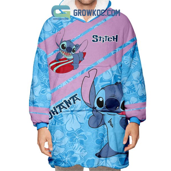 Stitch Ohana Means Family Oodie Hoodie Blanket