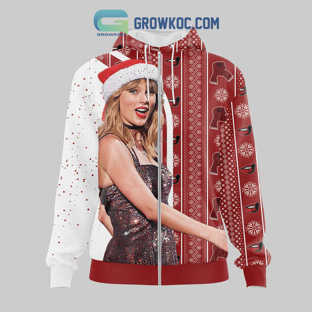 Taylor Swift Era Tours Christmas Zip Hoodie Sweater - Growkoc