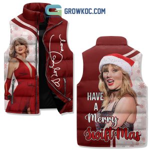 Taylor Swift Have A Merry Swiftmas Christmas Sleeveless Puffer Jacket
